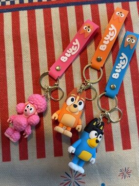 Set of three Bluey Character Keychains